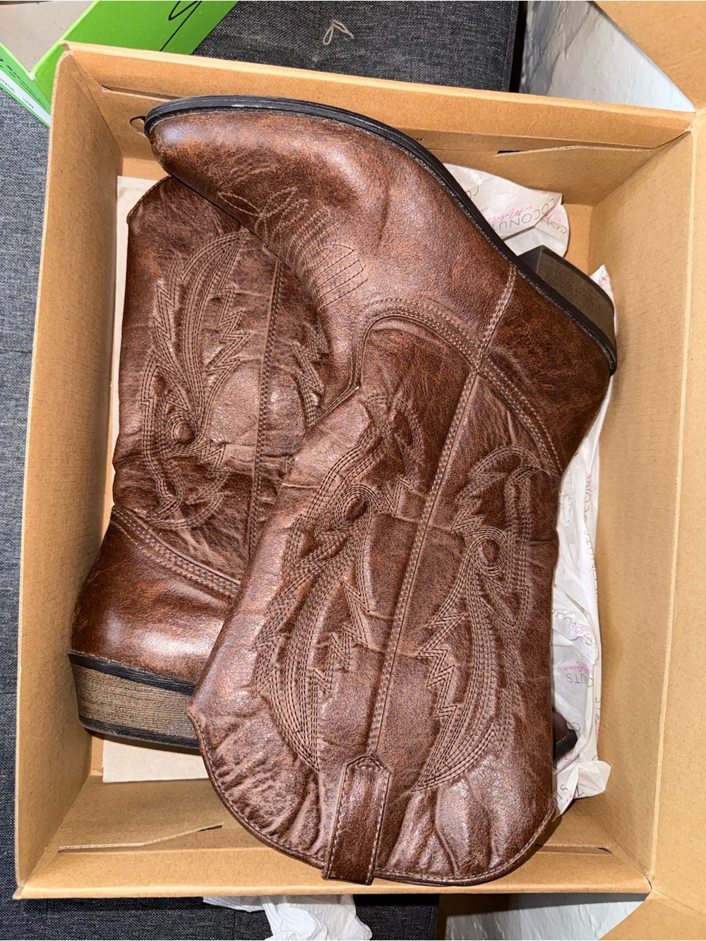 Coconuts by Matisse Rustic Brown Embroidered Leather Western Booties